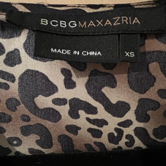 Leopard Print Back Tie BCBG Maxazria Top XS - Picture 3 of 5